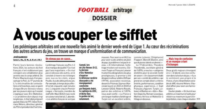 HISTOIRE : L'arbitrage d'hier a aujourd'hui 